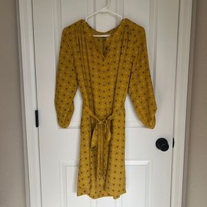 LOFT Yellow Mid-Sleeve Dress